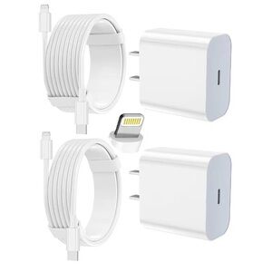 Fast charger Universal White USB-C Fast Wall Charger and Lightning Cable Kit